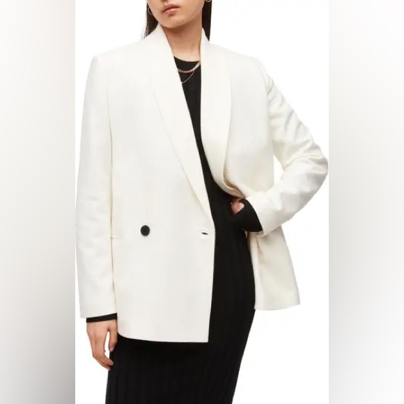 AllSaints ~ Lalia Wool-Cashmere Blend Blazer in off white - Picture 5 of 10